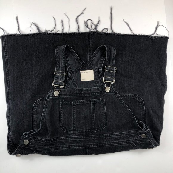ASOS Denim Overall Dress in Washed Black Whimsigoth Goth Grunge - Picture 1 of 16